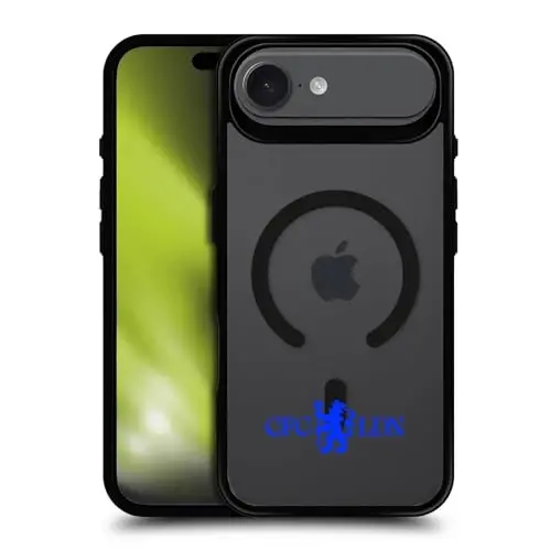 Head Case Designs Officially Licensed Chelsea Football Club Lions Minimalist Logo Icon Black Shockproof Bumper Case [Military Grade Protection] Compatible with and Compatible with MagSafe Apple - 1