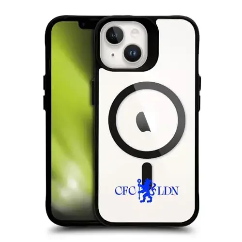 Head Case Designs Officially Licensed Chelsea Football Club Lions Minimalist Logo Icon Black Shockproof Bumper Case [Military Grade Protection] Compatible with and Compatible with MagSafe Apple - HEAD CASE DESIGNS