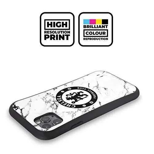 Head Case Designs Officially Licensed Chelsea Football Club White Marble Crest Hybrid Case Compatible with Apple iPhone 11 - 2