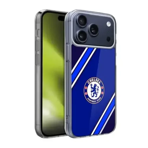 Head Case Designs Officially Licensed Chelsea Football Club Stripes Crest Gel Case [Military Grade Protection] Compatible with Apple iPhone 17 Pro Max - 11