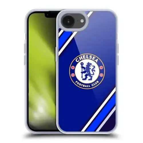 Head Case Designs Officially Licensed Chelsea Football Club Stripes Crest Gel Case [Military Grade Protection] Compatible with Apple iPhone 16e and Compatible with MagSafe 