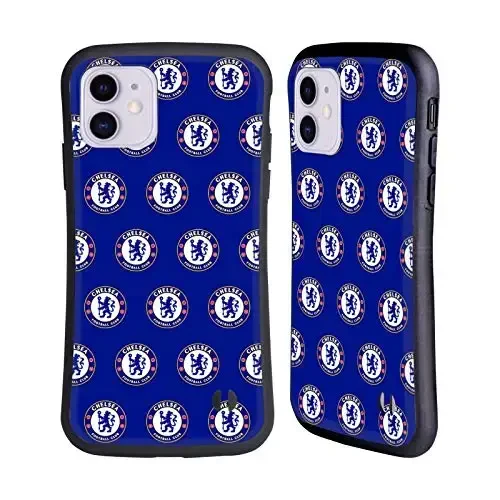 Head Case Designs Officially Licensed Chelsea Football Club Pattern Crest Hybrid Case Compatible with Apple iPhone 11 - 1