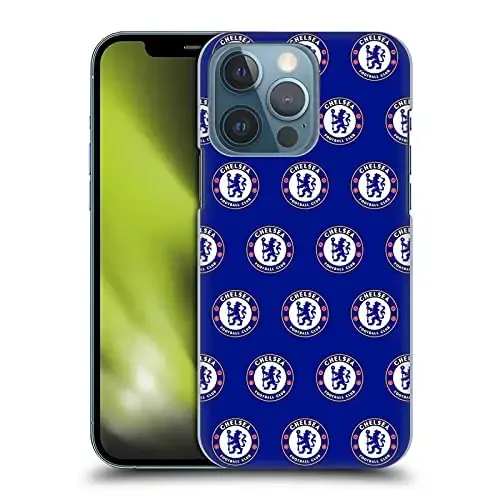 Head Case Designs Officially Licensed Chelsea Football Club Pattern Crest Hard Back Case Compatible with Apple iPhone 13 Pro 