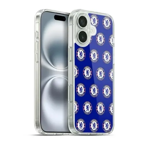 Head Case Designs Officially Licensed Chelsea Football Club Pattern Crest Gel Case [Military Grade Protection] Compatible with Apple iPhone 16 Plus and Compatible with MagSafe - 2