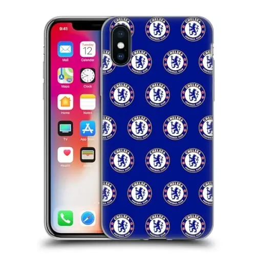 Head Case Designs Officially Licensed Chelsea Football Club Pattern Crest Gel Case [Military Grade Protection] Compatible with Apple iPhone X/iPhone Xs and Compatible with MagSafe - 3