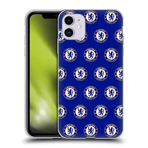 Head Case Designs Officially Licensed Chelsea Football Club Pattern Crest Gel Case [Military Grade Protection] Compatible with Apple iPhone 11 - 1