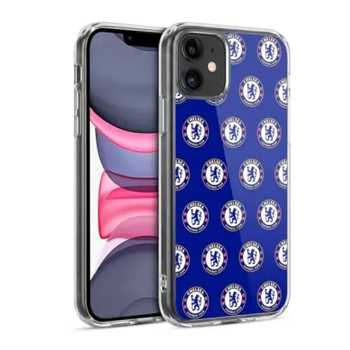 Head Case Designs Officially Licensed Chelsea Football Club Pattern Crest Gel Case [Military Grade Protection] Compatible with Apple iPhone 11 - 3
