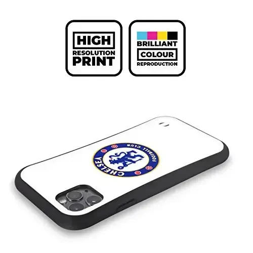 Head Case Designs Officially Licensed Chelsea Football Club Plain White Crest Hybrid Case Compatible with Apple iPhone 11 - HEAD CASE DESIGNS (1)