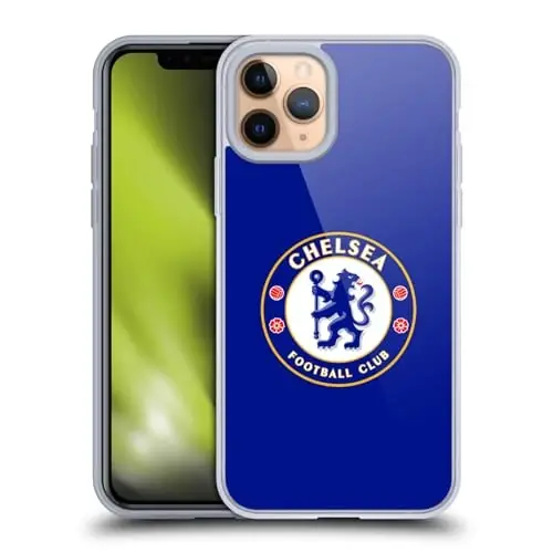 Head Case Designs Officially Licensed Chelsea Football Club Plain Blue Crest Gel Case [Military Grade Protection] Compatible with Apple iPhone 11 Pro and Compatible with MagSafe - 2