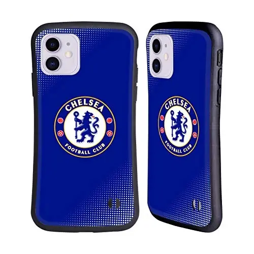 Head Case Designs Officially Licensed Chelsea Football Club Halftone Crest Hybrid Case Compatible with Apple iPhone 11 