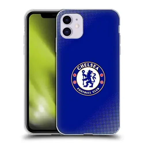 Head Case Designs Officially Licensed Chelsea Football Club Halftone Crest Gel Case [Military Grade Protection] Compatible with Apple iPhone 11 - HEAD CASE DESIGNS