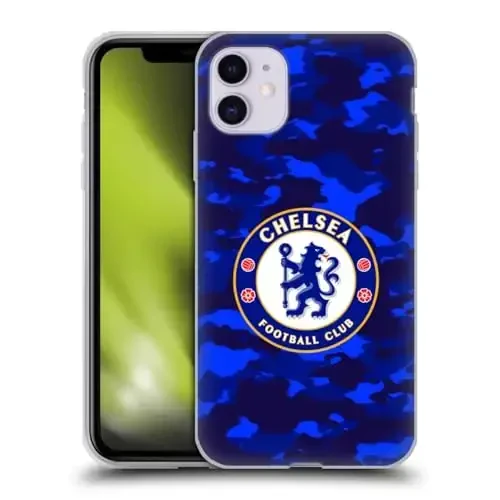 Head Case Designs Officially Licensed Chelsea Football Club Camouflage Crest Gel Case [Military Grade Protection] Compatible with Apple iPhone 11 - HEAD CASE DESIGNS