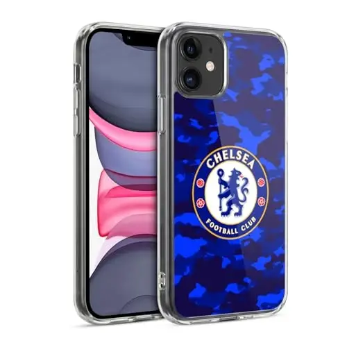 Head Case Designs Officially Licensed Chelsea Football Club Camouflage Crest Gel Case [Military Grade Protection] Compatible with Apple iPhone 11 - 3
