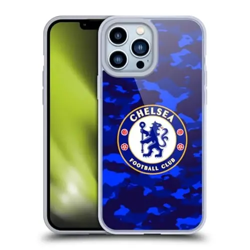 Head Case Designs Officially Licensed Chelsea Football Club Camouflage Crest Gel Case [Military Grade Protection] Compatible with Apple iPhone 13 Pro Max - 8