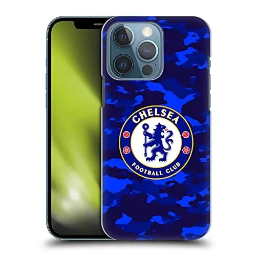 Head Case Designs Officially Licensed Chelsea Football Club Camouflage Crest Hard Back Case Compatible with Apple iPhone 13 Pro 