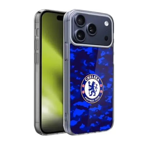 Head Case Designs Officially Licensed Chelsea Football Club Camouflage Crest Gel Case [Military Grade Protection] Compatible with Apple iPhone 17 Pro Max - 5