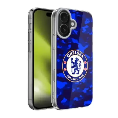 Head Case Designs Officially Licensed Chelsea Football Club Camouflage Crest Gel Case [Military Grade Protection] Compatible with Apple iPhone 17 - 4