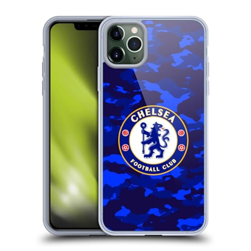 Head Case Designs Resmi Lisanslı Chelsea Futbol Kulübü Kamuflaj Arması Yumuşak Jel Kılıf Apple iPhone 11 Pro Max ile Uyumlu - 1