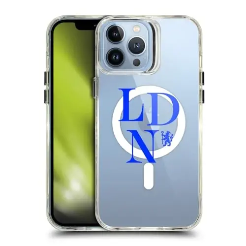 Head Case Designs Officially Licensed Chelsea Football Club Logotype Logo Icon Shockproof Bumper Case [Military Grade Protection] Compatible with Apple iPhone 13 Pro Max and Compatible with MagSafe - 1