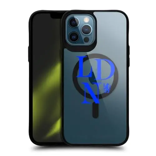 Head Case Designs Officially Licensed Chelsea Football Club Logotype Logo Icon Black Shockproof Bumper Case [Military Grade Protection] Compatible with and Compatible with MagSafe Apple iPhone 12 Pro - 1