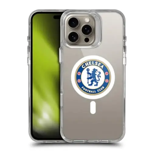 Head Case Designs Officially Licensed Chelsea Football Club Badge Logo Icon Shockproof Bumper Case [Military Grade Protection] Compatible with Apple iPhone 16 Pro Max and Compatible with MagSafe 