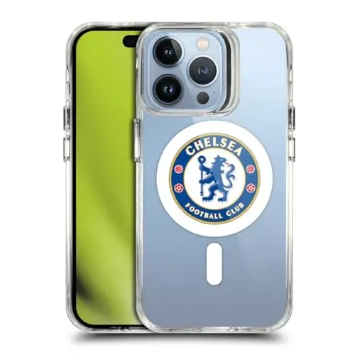 Head Case Designs Officially Licensed Chelsea Football Club Badge Logo Icon Shockproof Bumper Case [Military Grade Protection] Compatible with Apple iPhone 13 Pro and Compatible with MagSafe 