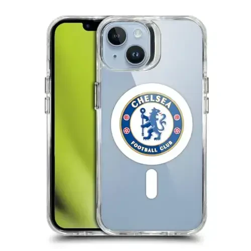 Head Case Designs Officially Licensed Chelsea Football Club Badge Logo Icon Shockproof Bumper Case [Military Grade Protection] Compatible with Apple iPhone 14 and Compatible with MagSafe 
