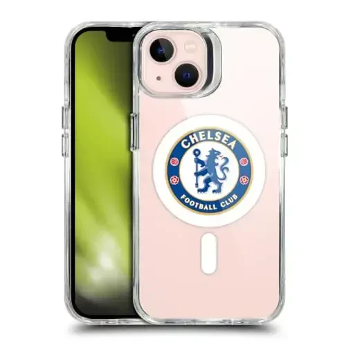 Head Case Designs Officially Licensed Chelsea Football Club Badge Logo Icon Shockproof Bumper Case [Military Grade Protection] Compatible with Apple iPhone 13 and Compatible with MagSafe 