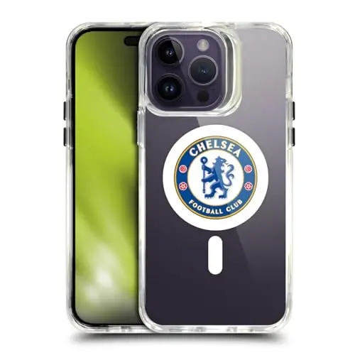 Head Case Designs Officially Licensed Chelsea Football Club Badge Logo Icon Shockproof Bumper Case [Military Grade Protection] Compatible with Apple iPhone 14 Pro Max and Compatible with MagSafe - HEAD CASE DESIGNS