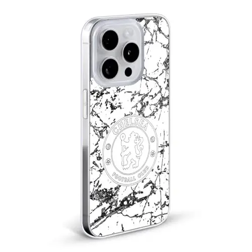 Head Case Designs Officially Licensed Chelsea Football Club Black Marble Crest Gel Case [Military Grade Protection] Compatible with Apple iPhone 12 Pro Max and Compatible with MagSafe - 5