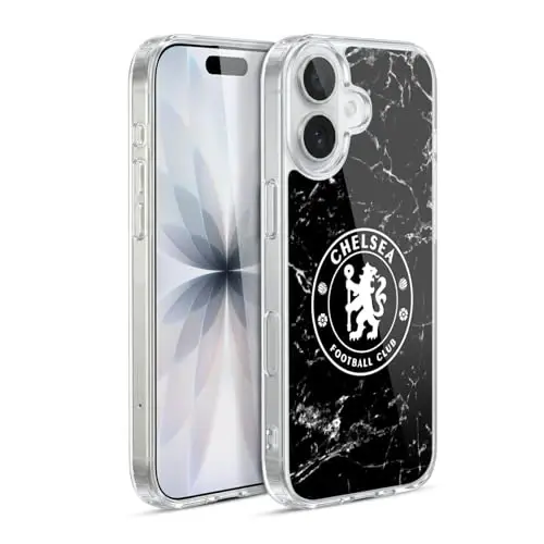 Head Case Designs Officially Licensed Chelsea Football Club Black Marble Crest Gel Case [Military Grade Protection] Compatible with Apple iPhone 17 - HEAD CASE DESIGNS (1)