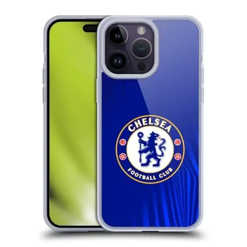 Head Case Designs Officially Licensed Chelsea Football Club Super Graphic Crest Gel Case [Military Grade Protection] Compatible with Apple iPhone 14 Pro Max - 1
