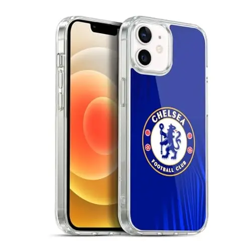 Head Case Designs Officially Licensed Chelsea Football Club Super Graphic Crest Soft Gel Case Compatible with Apple iPhone 12 / iPhone 12 Pro - 1