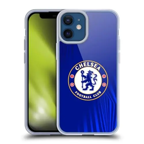 Head Case Designs Officially Licensed Chelsea Football Club Super Graphic Crest Gel Case [Military Grade Protection] Compatible with Apple iPhone 12 Mini and Compatible with MagSafe 