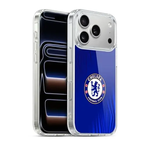 Head Case Designs Officially Licensed Chelsea Football Club Super Graphic Crest Gel Case [Military Grade Protection] Compatible with Apple iPhone 17 Pro - 1