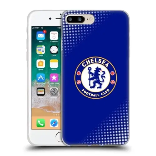 Head Case Designs Officially Licensed Chelsea Football Club Halftone Crest Gel Case [Military Grade Protection] Compatible with Apple iPhone 7 Plus/iPhone 8 Plus and Compatible with MagSafe - 4