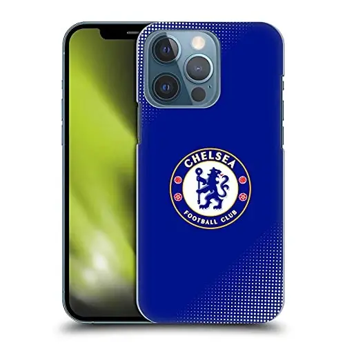 Head Case Designs Officially Licensed Chelsea Football Club Halftone Crest Hard Back Case Compatible with Apple iPhone 13 Pro - HEAD CASE DESIGNS