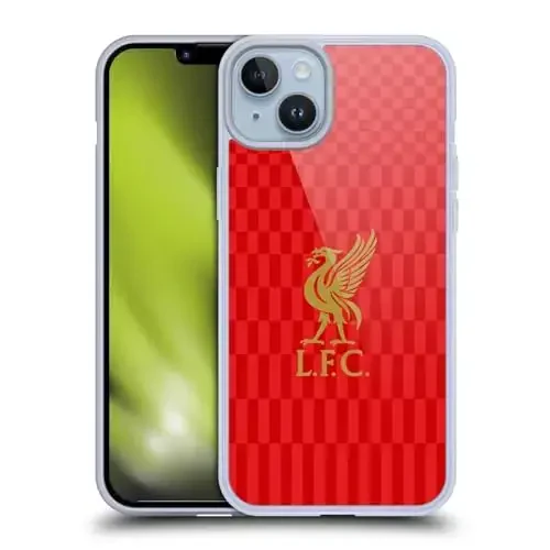 Head Case Designs Officially Licensed Liverpool Football Club Gold On Red Kit Liver Bird Gel Case [Military Grade Protection] Compatible with Apple iPhone 14 Plus and Compatible with MagSafe - HEAD CASE DESIGNS