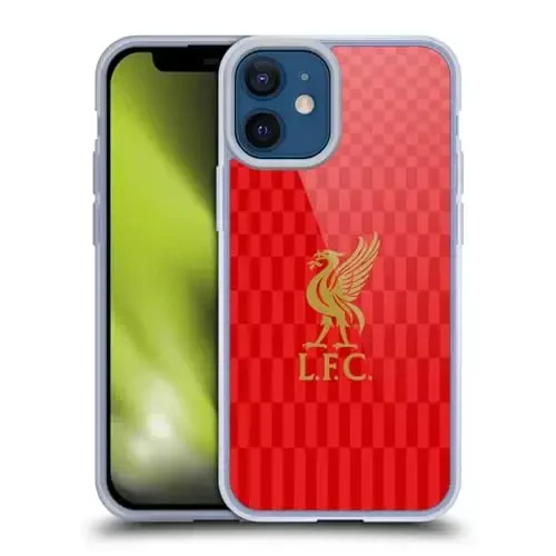 Head Case Designs Officially Licensed Liverpool Football Club Gold On Red Kit Liver Bird Gel Case [Military Grade Protection] Compatible with Apple iPhone 12 Mini and Compatible with MagSafe - 1