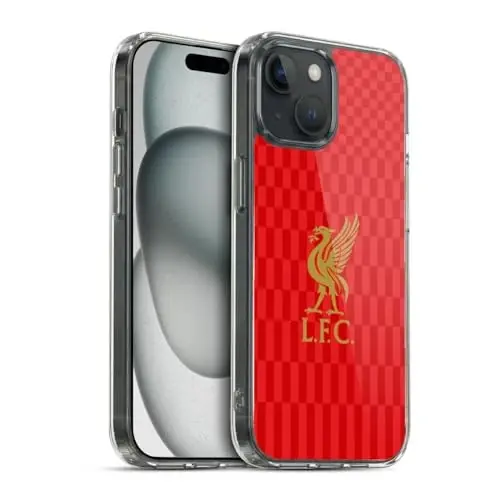 Head Case Designs Officially Licensed Liverpool Football Club Gold On Red Kit Liver Bird Gel Case [Military Grade Protection] Compatible with Apple iPhone 15 and Compatible with MagSafe - 1