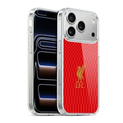 Head Case Designs Officially Licensed Liverpool Football Club Gold On Red Kit Liver Bird Gel Case [Military Grade Protection] Compatible with Apple iPhone 17 Pro and Compatible with MagSafe 