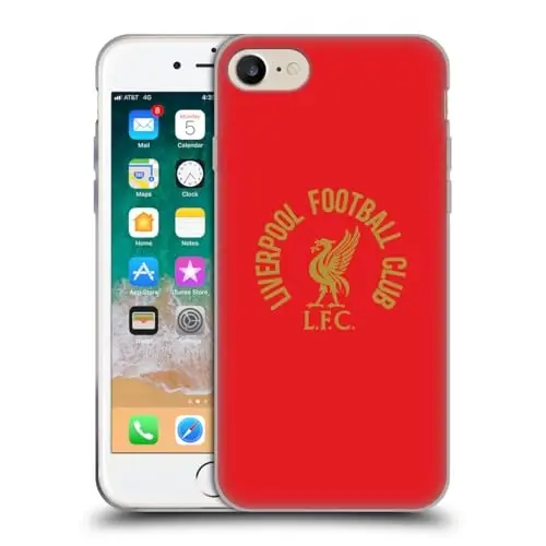 Head Case Designs Officially Licensed Liverpool Football Club Gold LFC On Red Liver Bird Gel Case [Military Grade Protection] Compatible with Apple iPhone 7/8 / SE 2020 & and Compatible with MagSafe 