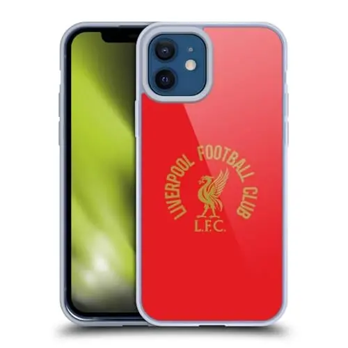 Head Case Designs Officially Licensed Liverpool Football Club Gold LFC On Red Liver Bird Gel Case [Military Grade Protection] Compatible with Apple iPhone 12 / iPhone 12 and Compatible with MagSafe - HEAD CASE DESIGNS