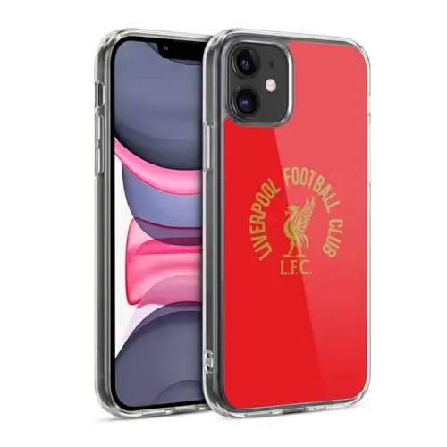 Head Case Designs Officially Licensed Liverpool Football Club Gold LFC On Red Liver Bird Gel Case [Military Grade Protection] Compatible with Apple iPhone 11 - 1