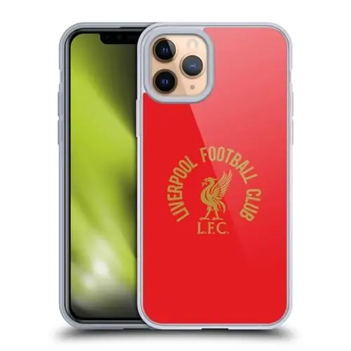Head Case Designs Officially Licensed Liverpool Football Club Gold LFC On Red Liver Bird Gel Case [Military Grade Protection] Compatible with Apple iPhone 11 Pro and Compatible with MagSafe - 1