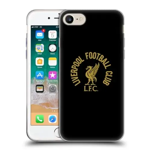 Head Case Designs Officially Licensed Liverpool Football Club Gold LFC On Black Liver Bird Gel Case [Military Grade Protection] Compatible with Apple iPhone 7/8 / SE 2020 and Compatible with MagSafe - 1
