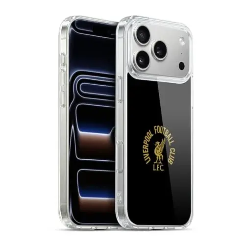 Head Case Designs Officially Licensed Liverpool Football Club Gold LFC On Black Liver Bird Gel Case [Military Grade Protection] Compatible with Apple iPhone 17 Pro Max and Compatible with MagSafe - 1