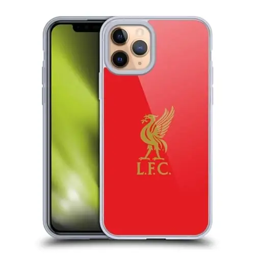Head Case Designs Officially Licensed Liverpool Football Club Gold Logo On Red Liver Bird Gel Case [Military Grade Protection] Compatible with Apple iPhone 11 Pro and Compatible with MagSafe - 1