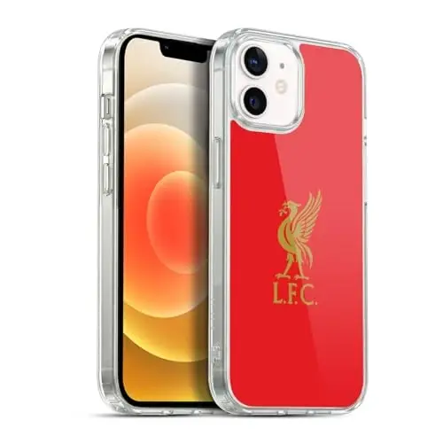 Head Case Designs Officially Licensed Liverpool Football Club Gold Logo On Red Liver Bird Soft Gel Case Compatible with Apple iPhone 12 / iPhone 12 Pro 