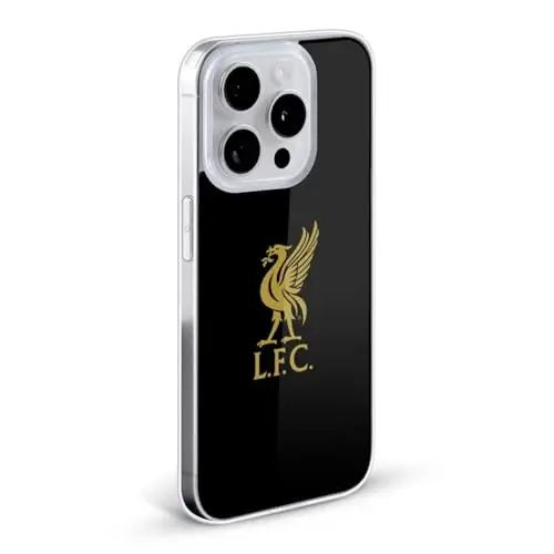 Head Case Designs Officially Licensed Liverpool Football Club Gold Logo On Black Liver Bird Gel Case [Military Grade Protection] Compatible with Apple iPhone 14 - 2